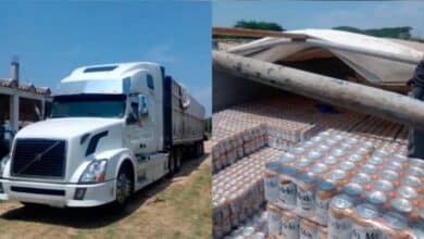 Tráiler cargaba latas de cerveza clonada en Oaxaca 