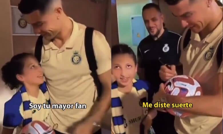 Niña invidente cumple su sueño de conocer a Cristiano Ronaldo