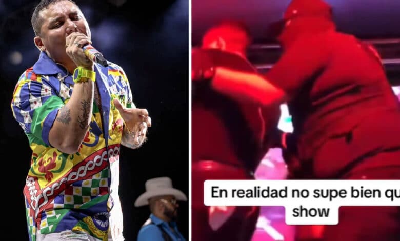 Bajan del escenario a Edwin Luna ante la presunta presencia de hombres armados