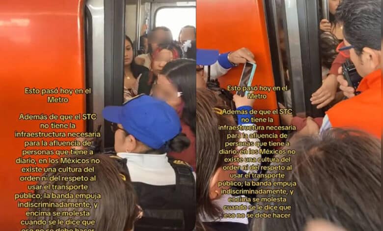 Rescatan a mujer que se le atoró mano en puertas de vagón del Metro