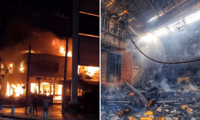 Incendio consume a restaurante '500 Noches' en Tuxtla Gutiérrez