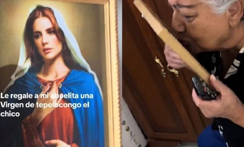 Abuela recibe imagen de la Virgen con el rostro de Lana Del Rey