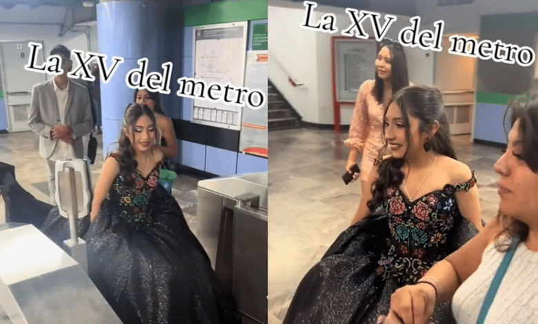 Video: Quinceañera llegó en 'limusina naranja', tomó el Metro de la CDMX para ir a su fiesta
