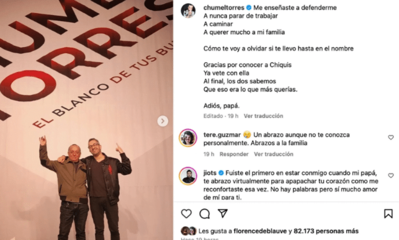 Chumel Torres despide a su papá con emotivo mensaje
