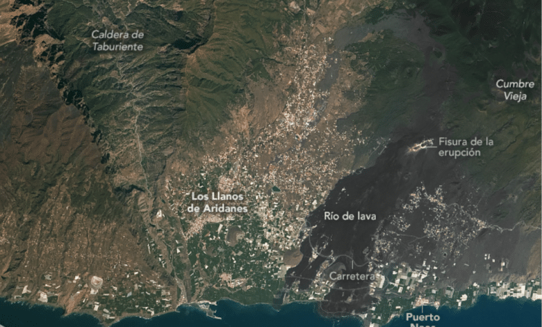 La NASA muestra impacto de erupción en la isla española de La Palma