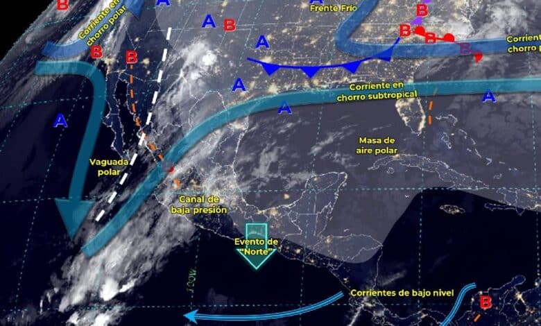 Vaguada polar se extenderá sobre el noreste, norte y occidente de México