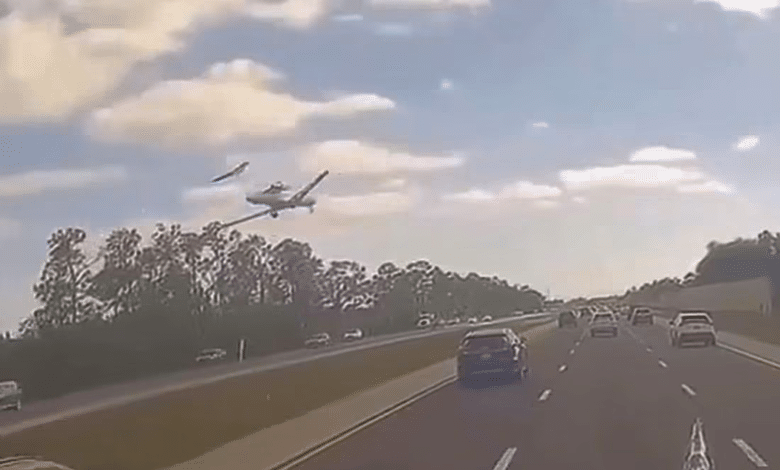Video: Captan aterrizaje forzoso de un jet en carretera de Florida