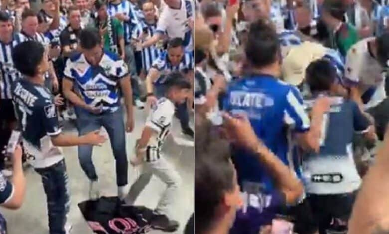 Fanáticos de Monterrey pisotean playera de Messi