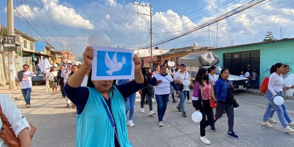 Marcha por la paz en San Cristóbal de las Casas