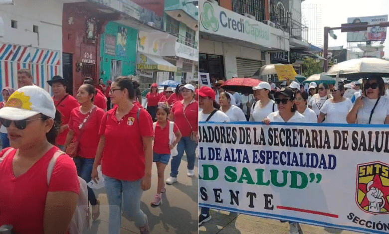 Trabajadores del Sector Salud realizaron marcha de protesta en Tapachula