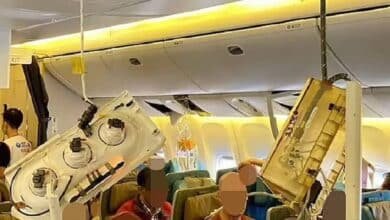 Así quedó el avión de Singapore Airlines afectado por turbulencias