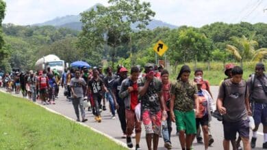 Caravana migrante  busca llegar a Huixtla