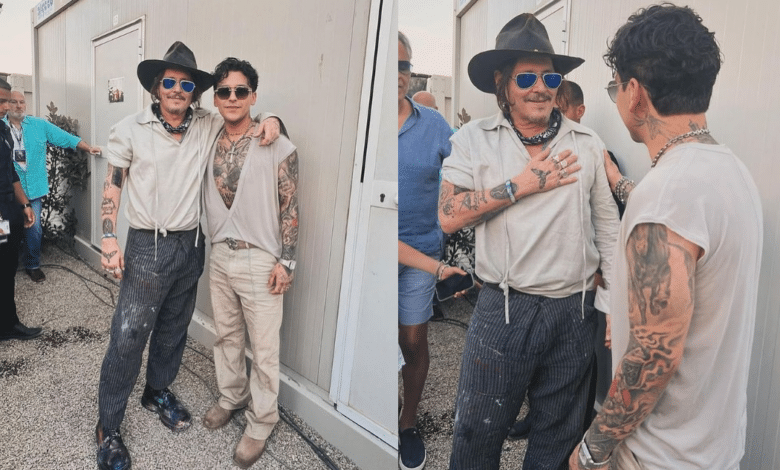 Johnny Depp y Christian Nodal causan revuelo posando juntos