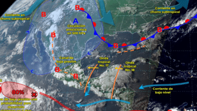 Se pronostican lluvias en Yucatán, Campeche, Tabasco, Veracruz, Oaxaca y Guerrero