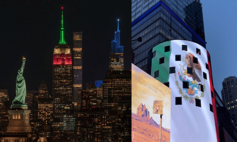 Times Square se viste de verde, blanco y rojo por el Grito de Independecia