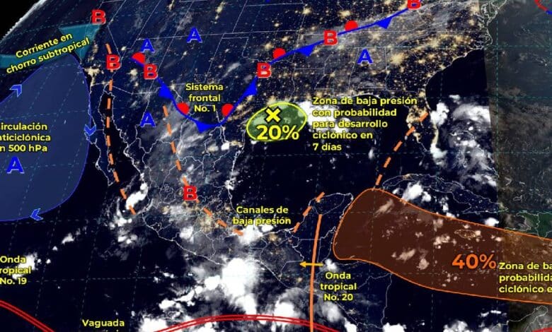 Onda tropical 20 provocará lluvias intensas y vientos fuertes