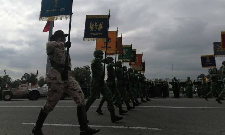 Realizan ensayo de desfile militar para el 16 de septiembre