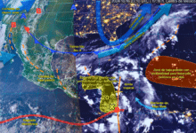 Se prevén lluvias muy fuertes en el norte, noreste, oriente, sureste y Península de Yucatán