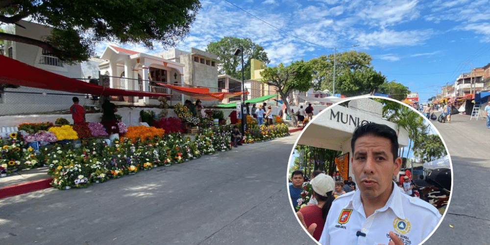 Protección Civil Tuxtla Gutiérrez realiza operativo en panteones por el Día de Muertos