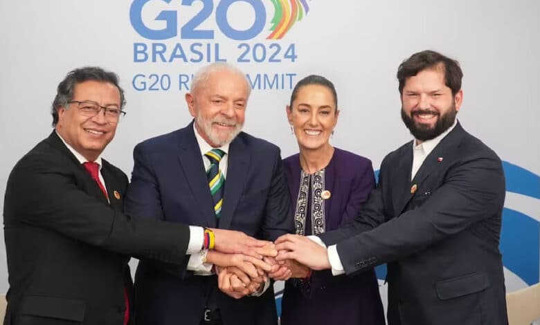 Sheinbaum se reúne con presidentes de Brasil, Chile y Colombia