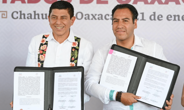 Firman Chiapas y Oaxaca convenio de seguridad