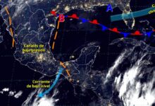 Intervalos de chubascos en el sureste de la república mexicana