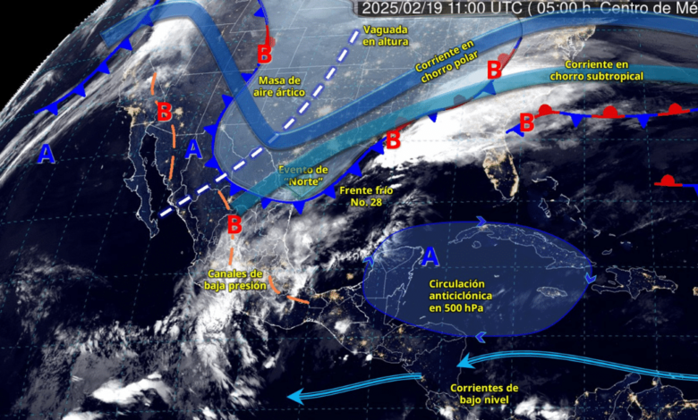 Se pronostican lluvias puntuales intensas en el sureste y oriente del país