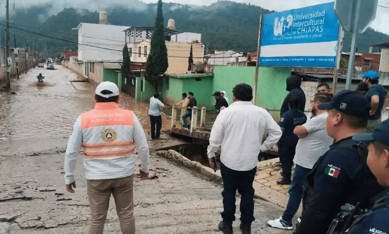 Protección Civil recorre zonas afectadas por lluvias en San Cristóbal de Las Casas