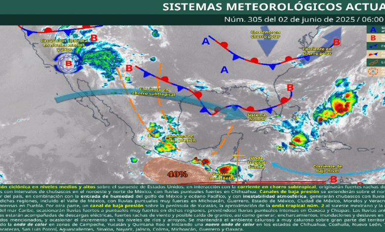 Clima de hoy lunes, 02 de Junio de 2025
