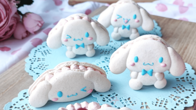 Macarons de Cinnamoroll con crema de vainilla y malvavisco (Foto por Loving Creations for You)