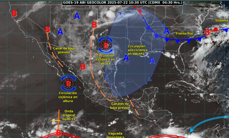Persisten condiciones de lluvia intensa en el sureste y norte de México
