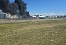 Accidente de avioneta, se estrella e incendia al llegar al Aeropuerto de Montana