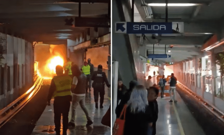 Capturan el momento de la explosión en las vías de San Antonio Abad en la línea 2 del metro de CDMX