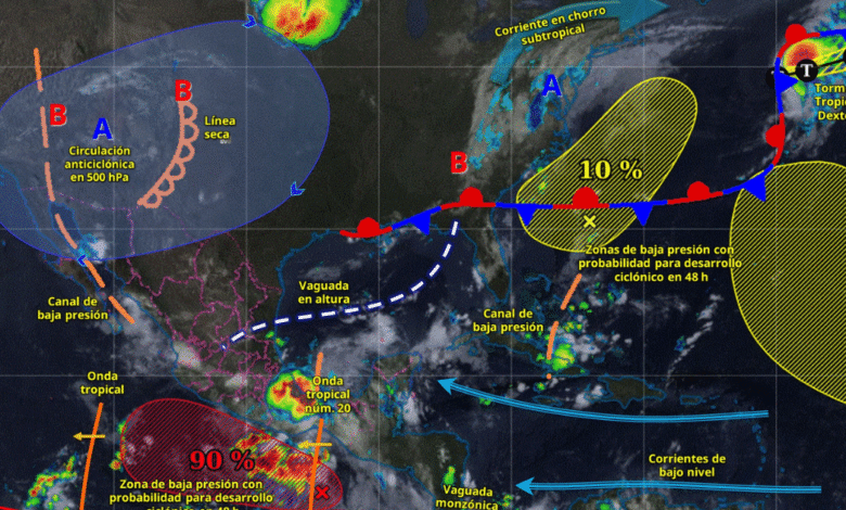 Lluvias intensas y calor extremo en México hoy