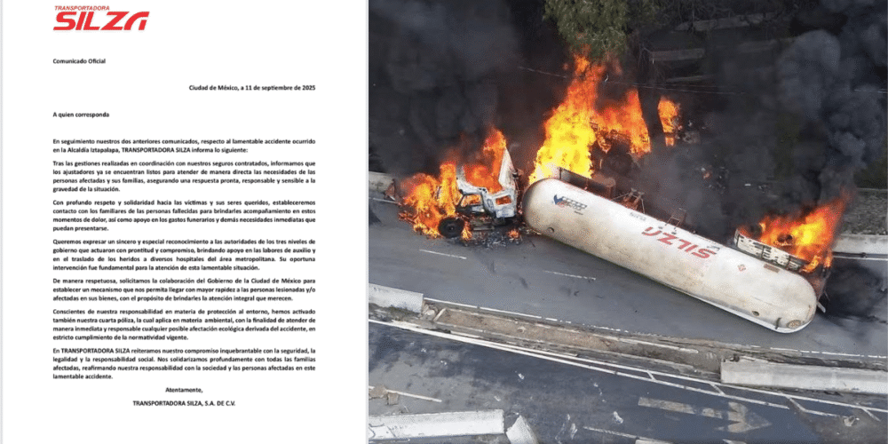 Transportadora Silza activará seguros para atender a víctimas de explosión en Iztapalapa