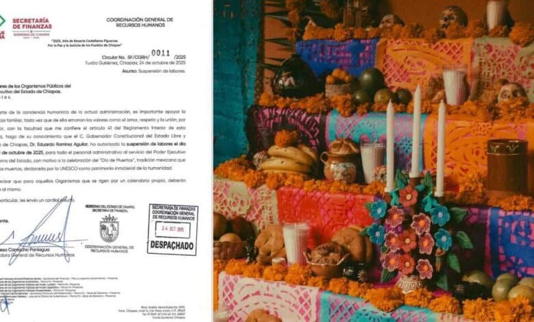 Chiapas suspende labores administrativas por Día de Muertos