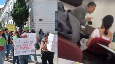 Estudiantes marchan para pedir justicia y claridad tras la suspensión del maestro Daniel Guillén