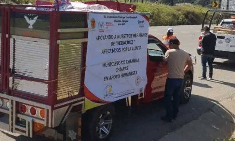 San Juan Chamula envía apoyo humanitario a familias afectadas por inundaciones en Veracruz