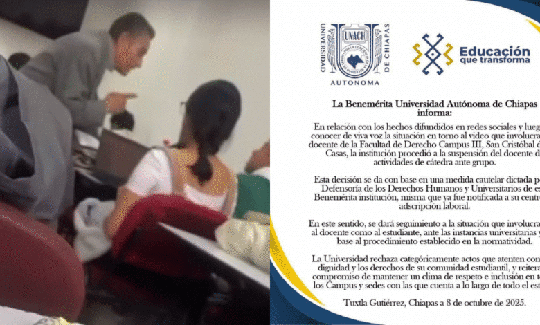 Suspenden a docente en Chiapas tras video de agresión verbal