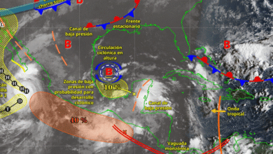 Este día, el huracán Priscilla se desplazará lentamente al sur de Baja California Sur, su circulación y bandas nubosas mantendrán la probabilidad de lluvias muy fuertes a puntuales intensas