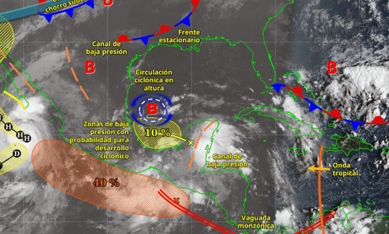 Este día, el huracán Priscilla se desplazará lentamente al sur de Baja California Sur, su circulación y bandas nubosas mantendrán la probabilidad de lluvias muy fuertes a puntuales intensas