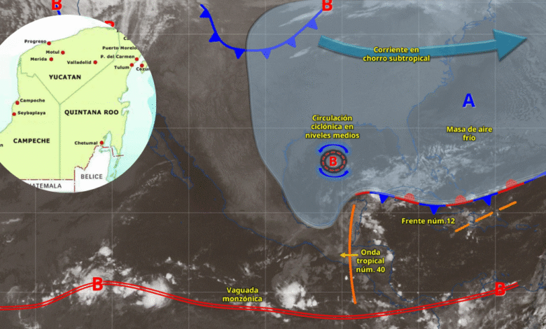 La Onda Tropical 40 provoca lluvias puntuales muy fuertes en Quintana Roo, Yucatán y Campeche
