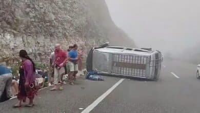 Ocho lesionados en choque sobre la autopista San Cristóbal- Chiapas de Corzo