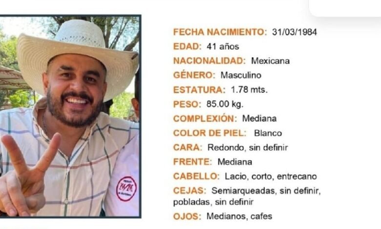 Emiten ficha de búsqueda por desaparición del exalcalde Alejandro Correa (Foto de internet)