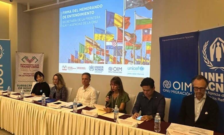 Chiapas firma acuerdo histórico con ACNUR, OIM y UNICEF para fortalecer atención humanitaria e integración de personas en movilidad