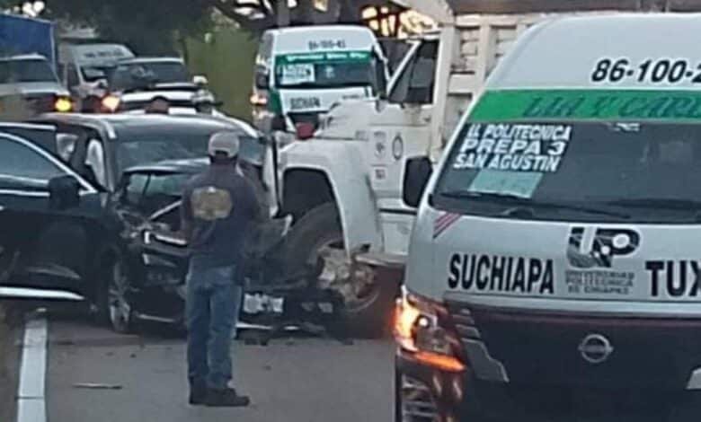 Cierran carretera El Jobo–Suchiapa por accidente; piden extremar precauciones