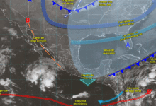 Prevén lluvias fuertes y rachas de viento en el occidente y centro de México por frentes fríos 28 y 29