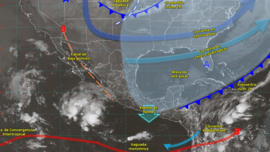 Prevén lluvias fuertes y rachas de viento en el occidente y centro de México por frentes fríos 28 y 29