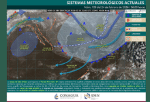 Clima hoy 24 de febrero de 2026 viento de “Norte” intenso en el Istmo y lluvias en el sur y sureste de México