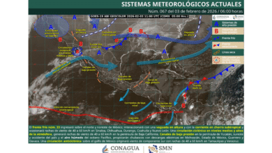 Clima hoy en México 3 de febrero de 2026 frente frío 33 provoca vientos intensos y lluvias aisladas